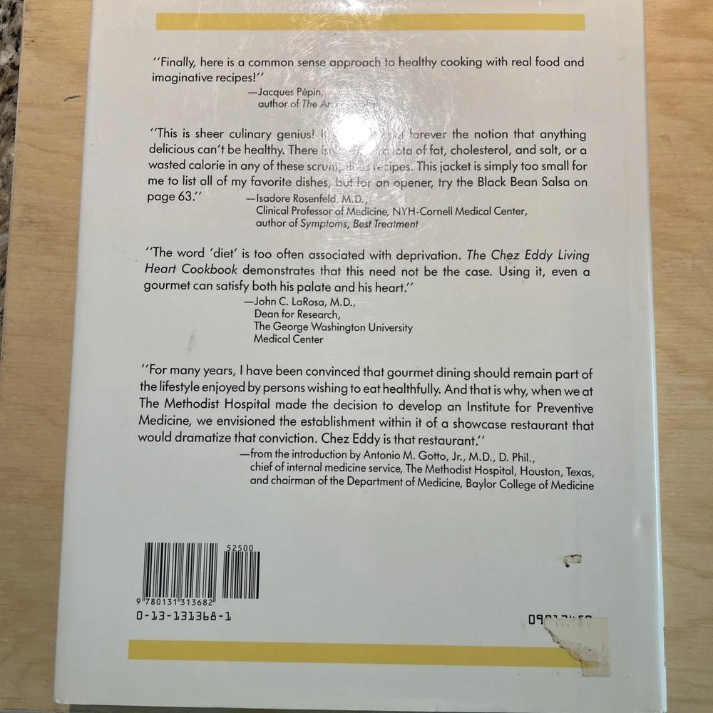 The Chez Eddy Living Heart Cookbook Hardcover 1st Edition Very‎ Good Condition